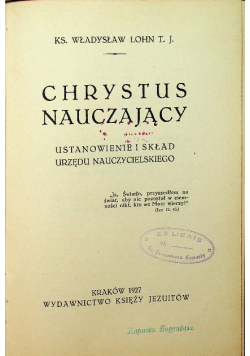 Chrystus nauczający 1927 r.