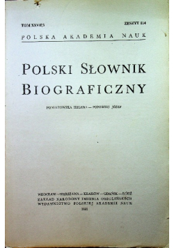 Polski Słownik Biograficzny Tom XXVII zeszyt 114