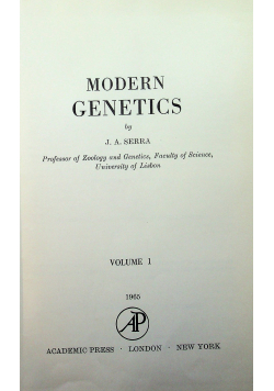 Modern Genetics Volume 1