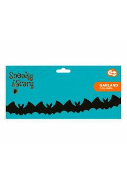 Girlanda papierowa Nietoperze czarna 10.5x25x300cm