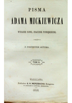 Pisma Adama Mickiewicza tom II i III 1858 r