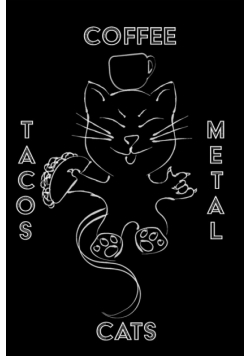 Cats Coffee Tacos Metal - Blank Sketchbook