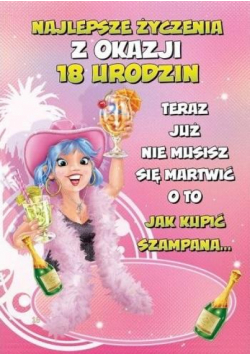 Kartka okolicznościowa Urodziny 18 duża TDF04