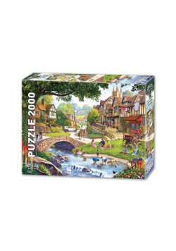 Puzzle 2000 Zabawa nad strumykiem w lecie