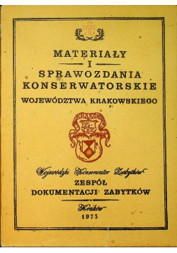 Materiały i sprawozdania konserwatorskie