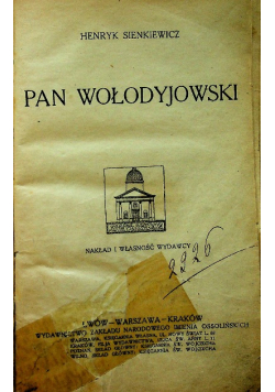 Pan Wołodyjowski ok 1923 r.