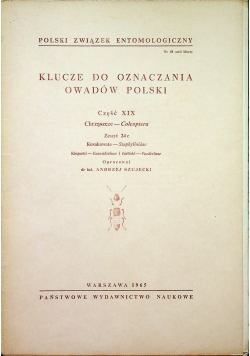 Klucze do oznaczania owadów Polski Część XIX