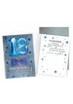 Karnet Urodziny 18 niebieski