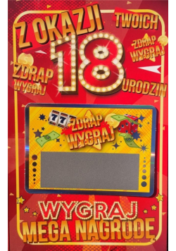 Karnert Urodziny 18 damskie zdrapka JCX - 022