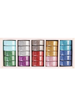 Taśma dekoracyjna Washi Tape brokat (25szt)