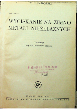 Wyciskanie na zimno metali nieżelaznych