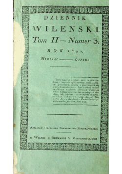 Dziennik Wielński 6 numerów 1821r