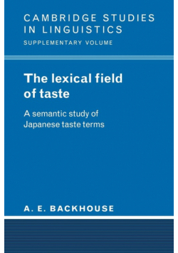 The Lexical Field of Taste