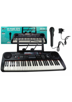 Keyboard organy 328-06 + mikrofon+ zasilacz czarny