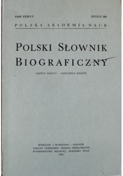Polski Słownik Biograficzny zeszyt 142