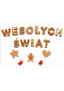 Dekoracje okienne świąteczne - Wesołych... 18szt