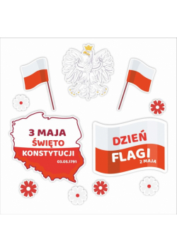 Dekoracje okienne patriotyczne - 2-3 maja 02 11szt