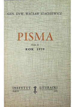 Stachiewicz Pisma tom II rok 1939