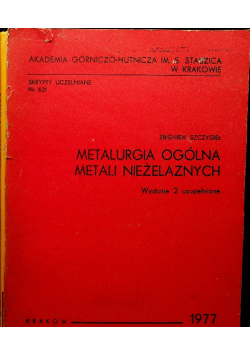 Metalurgia ogólna metali nieżelaznych