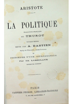 La Politique D Aristote 1881 r