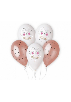 Balony premium hel Kotek 33cm 5szt