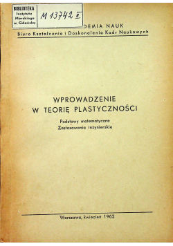 Wprowadzenie w teorię plastyczności