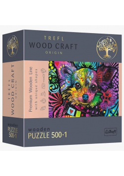 Puzzle drewniane 500+1 Kolorowy szczeniak TREFL