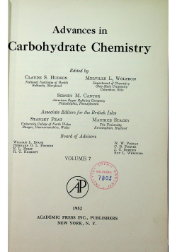 Advances in carbohydrate chemistry 7