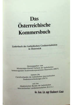 Die Osterreichische Kommersbuch