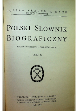 Polski Słownik Biograficzny tom X
