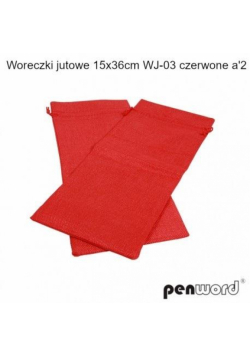 Woreczki jutowe czerwone 36x15cm 2szt
