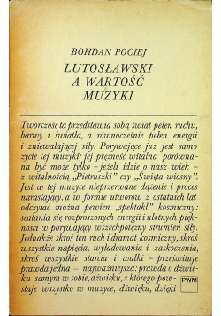Lutosławski a wartość muzyki