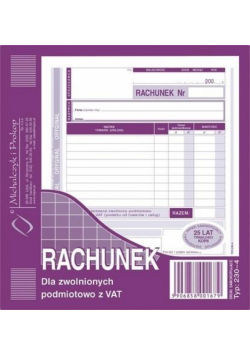 Rachunek dla zwolnionych podmiotowo z VAT 230-4