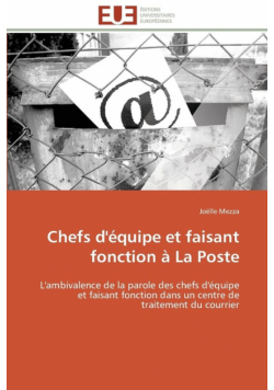 Chefs d'équipe et faisant fonction à la poste