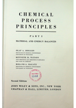 Chemical Process Principles