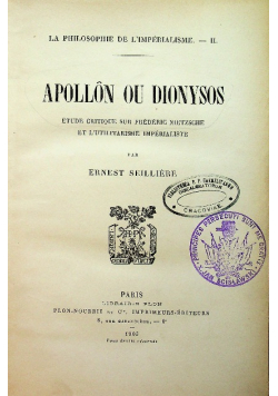 Apollon ou Dionysos 1905 r