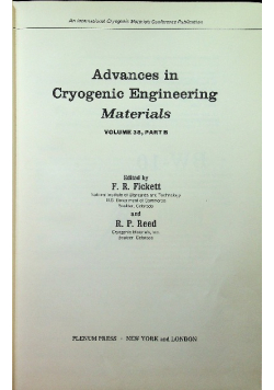 Advances in Cryogenic Engineering Volume 38 Part B