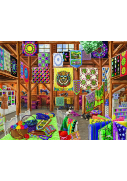 Puzzle 1000 Kolorowe wzory pościeli
