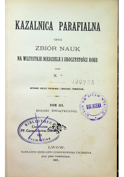 Kazalnica parafialna tom III 1887r