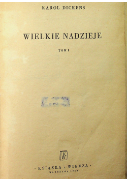 Wielkie nadzieje Tom I
