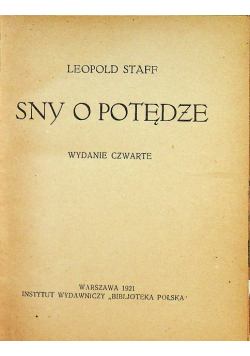 Sny o potędze 1921 r.