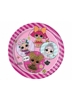 Talerzyki papierowe LOL Glitterati 23cm 8szt