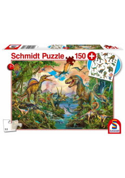 Puzzle 150 Dinozaury + tatuaże G3