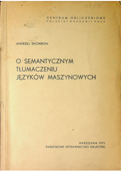 O semantycznym tłumaczeniu języków maszynowych
