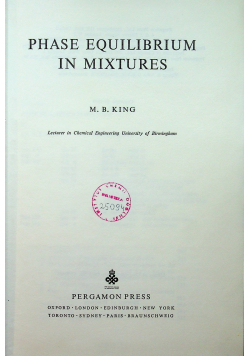 Phase equilibrium in mixtures