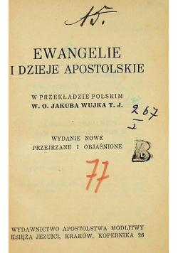 Ewangelie i dzieje apostolskie, 1936 r.