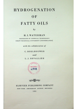 Hydrogenation of Fatty Oils