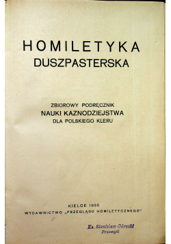 Homiletyka duszpasterska 1935 r