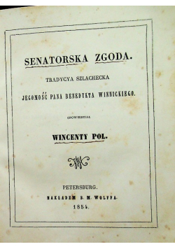 Senatorska zgoda 1854 r.