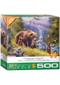 Puzzle 500 Rodzina niedźwiedzi Grizzli (XXL)